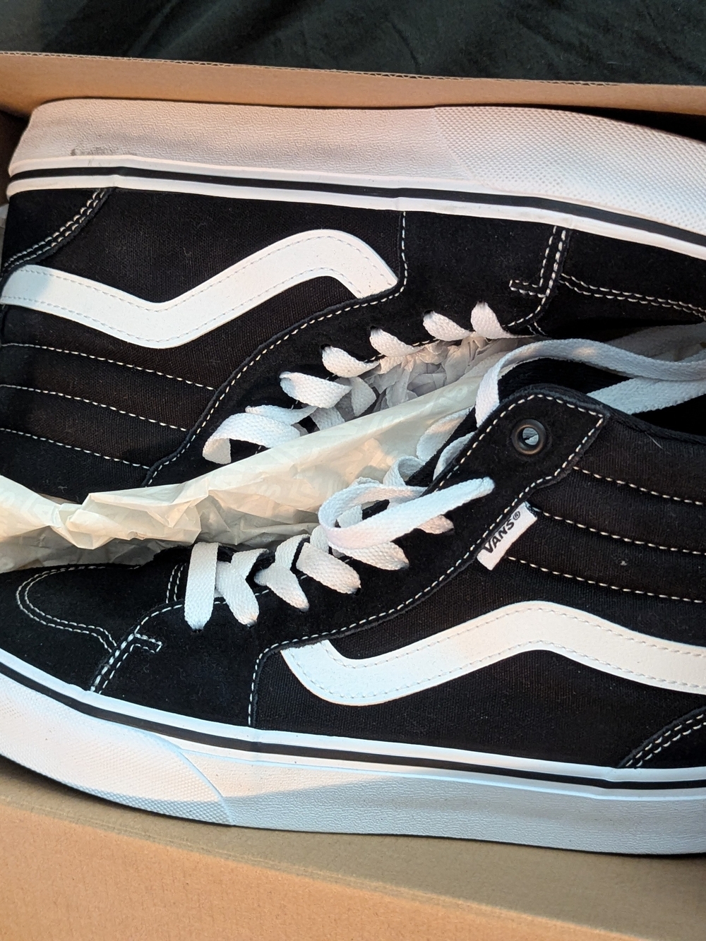 Vans Black and White Filmore High-Top Skate Sneakers